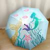 Meerjungfrau Fantasy Kunstwerk Tragbarer Automatischer Regenschirm Kompakt 8-Rippen-Design Kompaktes Design Reiseutensil Eleganter Regenschirm