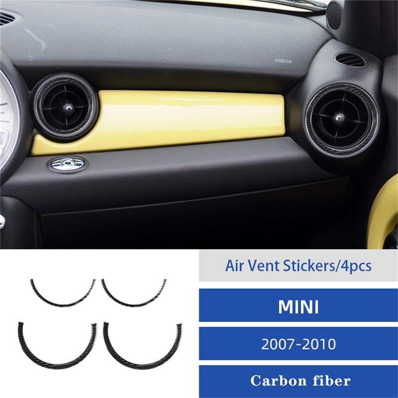 Carbon Fiber Car Central Handbrake Gear Shift Panel Trim Cover Stickers For BMW MINI Cooper R55 R56 R57 2007-2010 Accessories