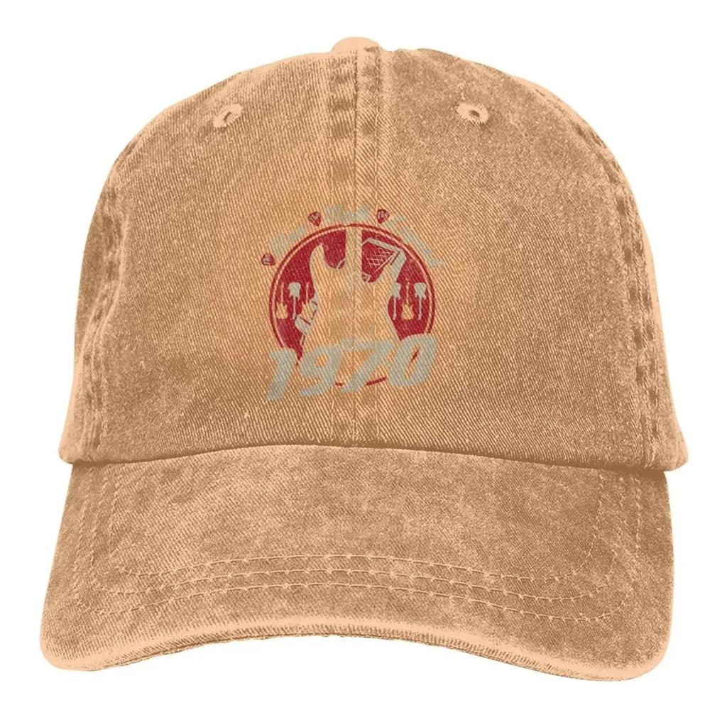 Guitar Rock Multicolor Hat Peaked Men Women's Cowboy Cap Birthday 1970 Retro Baseball Caps Personalized Visor Protect Hats