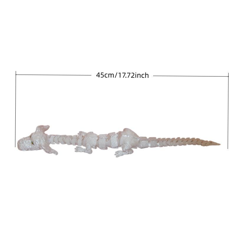 

3D Printed White Lucky Dog Toy with Movable Joints - Decorative Model Display Piece