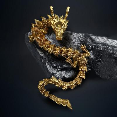 3D Printed Articulated Dragon Chinese Dragon Flexible Realistic Made Ornament Toy Model Home Office Decoration Decor