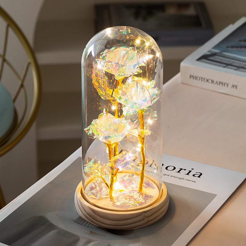 LED Luminous Rose Flowers in Glass Cover - Perfect Gift for Mother's Day, Valentine's Day, and Christmas