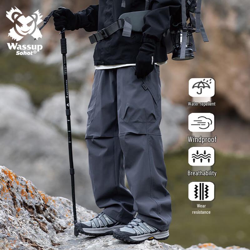 

Wassup Sohot Men s Windproof Waterproof Straight-Leg Cargo Pants XL