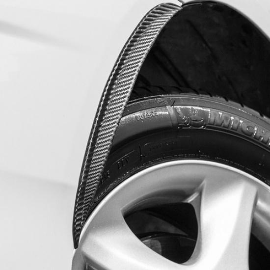 2PCS Carbon Fiber Strip Car Fender Flares Mud Flap Splash Guards Arch Wheel Lip