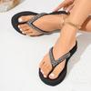 Fashion 2025 Summer New Women's Sandals Rhinestone Beach Flip Flops Casual Fashion Flat Beach Flip Flops