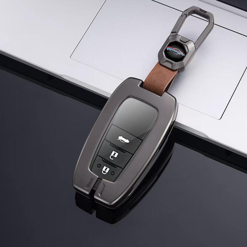 Car Key Case Protector Metal Zinc Key Shell Cover Auto Accessories For Toyota Prius Camry Corolla C-HR CHR RAV4 Prado 2018 2022