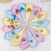 12Pcs 28x28cm Women's Printed Handkerchiefs Sweat Absorbent Thin Sweat Towel  Nostalgic