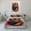 Tiger with red roses. Bedding sets Duvet cover sets Duvet covers Pillowcases(1*Duvet Cover 2*Pillowcases without duvet insert)