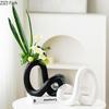 Creative Twisted Lines Ceramic Vase Flowers Pots Desk Decoration Flower Arrangement Minimalism Floral Vases Modern Home Decor