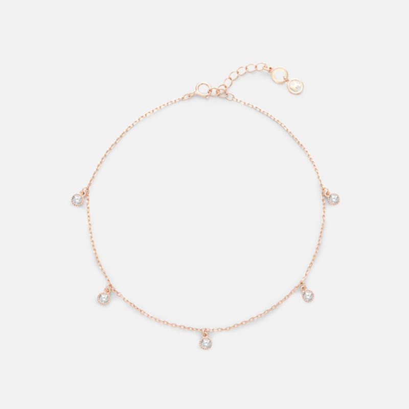 METROCITY JEWELRY Corte Sterling Silver Rose Anklet A231SA4302RPA