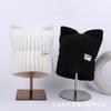 Autumn and winter new cat ear wool hat women's fashion big head circumference showing face small knitted hat warm casual cold hat