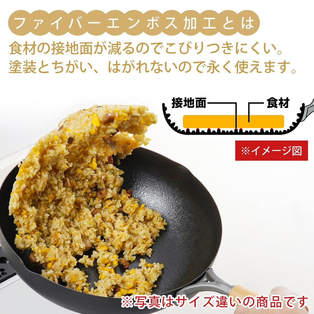 Shimomura Kihan Fiber Embossed Iron Frying Pan 22cm 47020