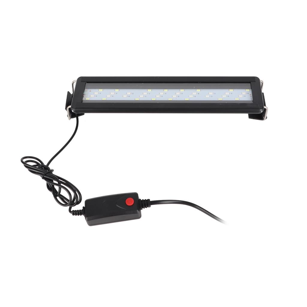 LED Aquarium Licht Farbwechsel 3 Stufen 4 Reihen Fische Licht mit ausziehbaren Halterungen Schwarz
