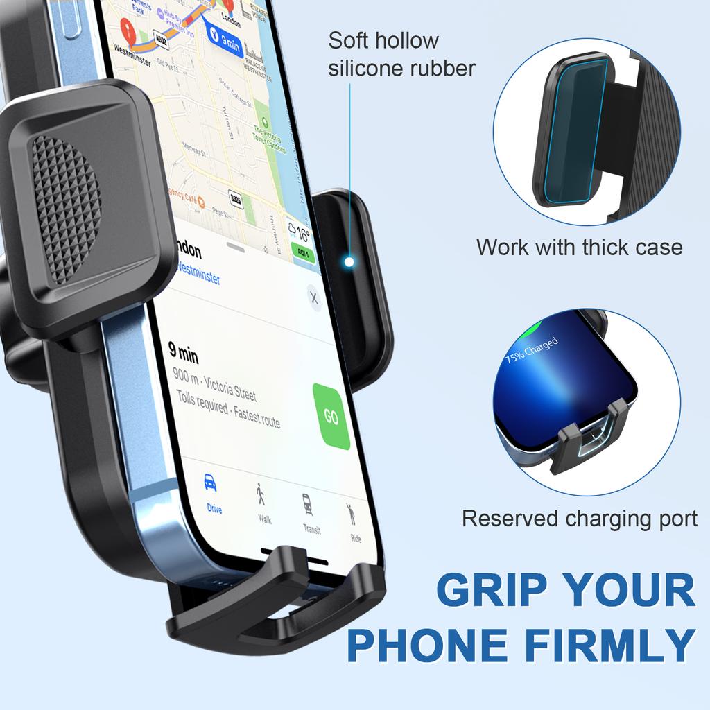 ML201 Gooseneck Car Phone Holder Suction Cup Windshield Phone Mount with Flexibile Long Arm