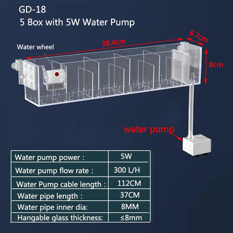 Fish Tank Waterfall Filter Box Wall