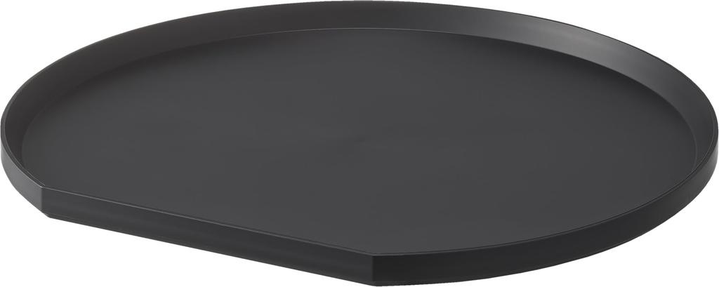 Yamazaki (Yamazaki Industries) Half-Moon Shaped Tray, Black, W37×D34.5×H2cm, Tower Series, Stackable, Dishwasher Safe, 10586
