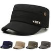 Men's Cotton Flat Top Hat - Casual Outdoor Cap for All Seasons, Simple Fashion Travel Cap