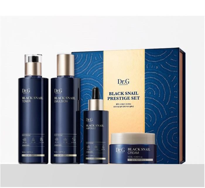Dr.G Black Snail Prestige Skincare 4-Step Set (Toner 150ml + Ampoule 50ml + Emulsion 150ml + Cream 15ml)