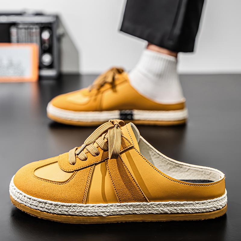 YRZL Men's Half Slippers Casual Sandals Men Comfortable Slip on Shoes Lightweight Breathable Slippers Flats Walking Shoes