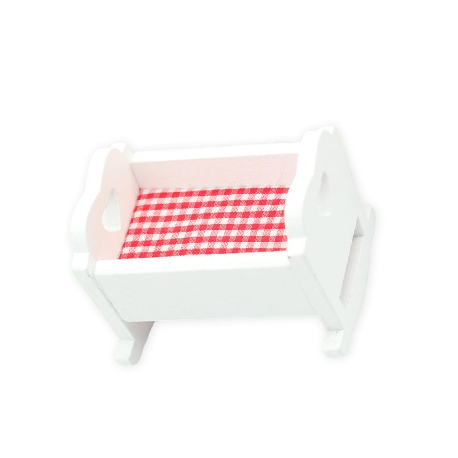 

Миниатюрная деревянная качалка-кроватка для кукольного домика масштаба 1/12, элементы декора для сцены и компаньон для шарнирных кукол