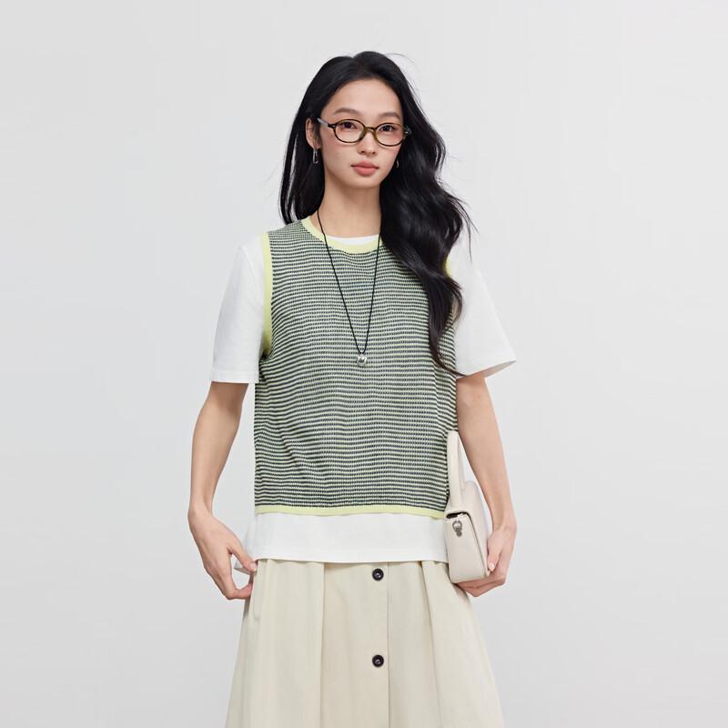 Elva's Island Women's Color-block Striped Knit Vest