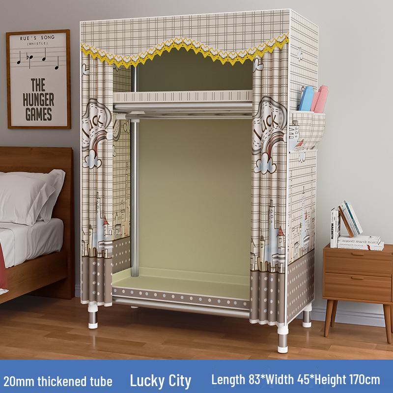 Thickened Steel Pipe Fabric Wardrobe for Dorm or Bedroom Storage