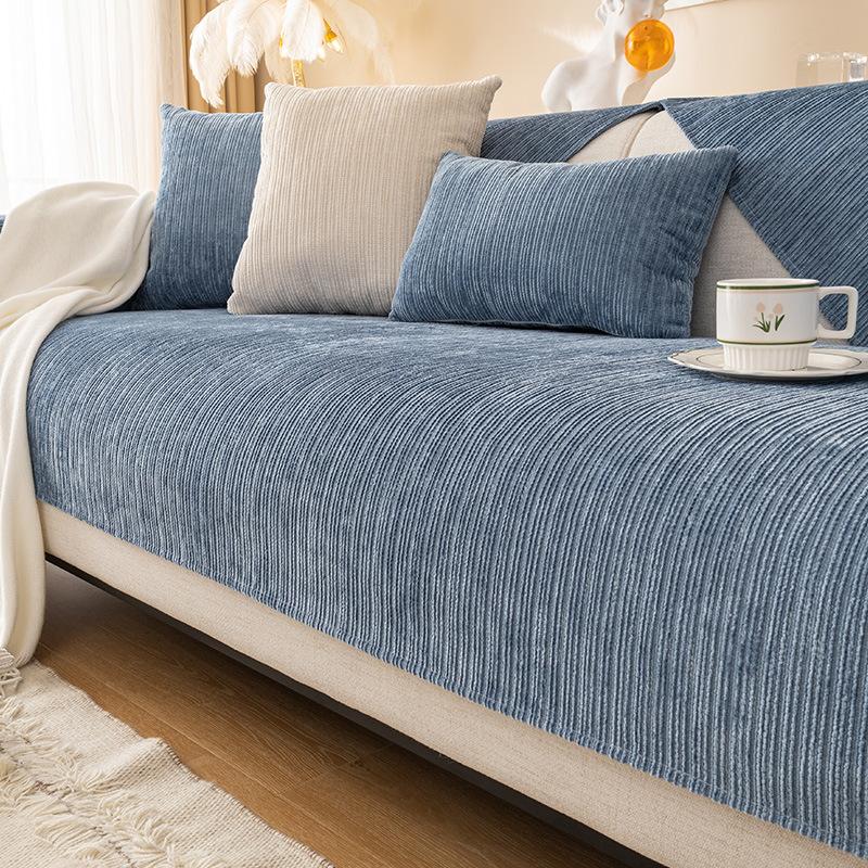 Foreign Trade Plush Sofa Cushion Universal In All Seasons, Simple Modern Non-Slip Solid Color Chenille Sofa Cushion Cross-Border