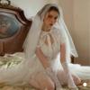 Jedwabna koszula nocna Retro Bride: Dwuwarstwowy siateczkowy kostium do odgrywania ról na wesele