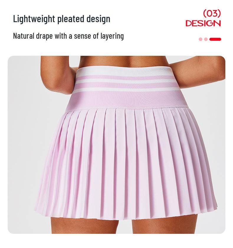 Cai Jue Women's Pleated Tennis & Badminton Skirt with Built-in Shorts & Pockets, Anti-exposure Design