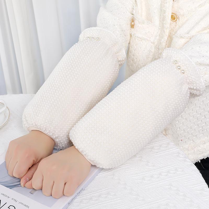 

Pearl Lace Velvet Women s Protective Work Jacket with Sleeves for Autumn/Winter Two Pearl Short (approx. 22cm) бежевий