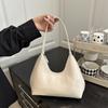 Glossy Faux Leather Crescent Bag for Women Fashionable Handheld Shoulder Purse Trendy Daily Clutch