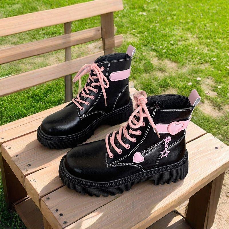 Girls bow Martin boots women's 2025 new autumn and winter student short boots versatile thick-soled heightening British single boots