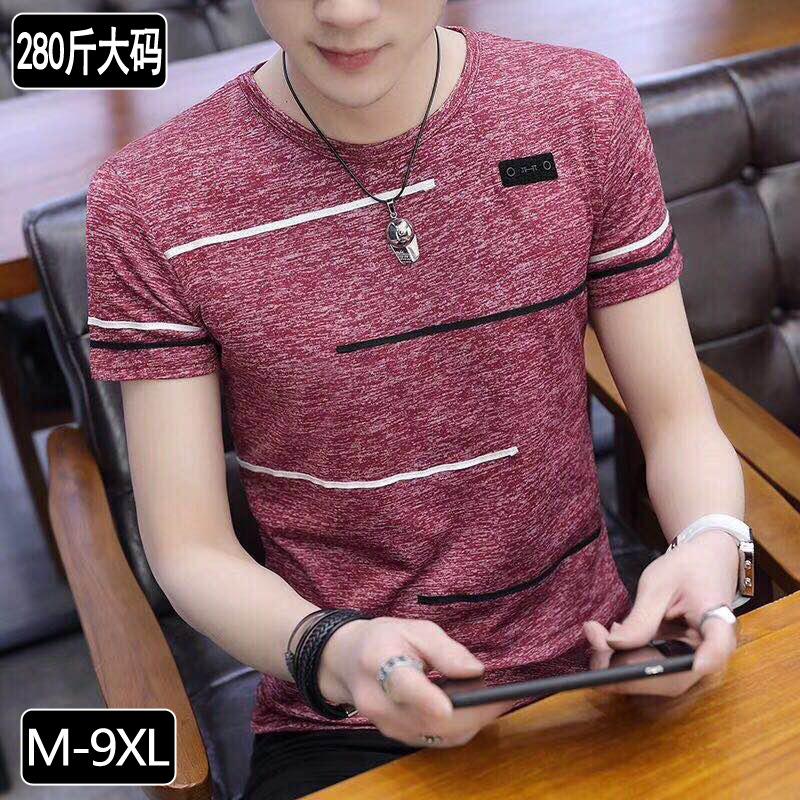 Men s New Summer Short Sleeve T-Shirt Men s Crew Neck Ice Silk Half Sleeve T-Shirt Blue Trend Men s Bottom Shirt M