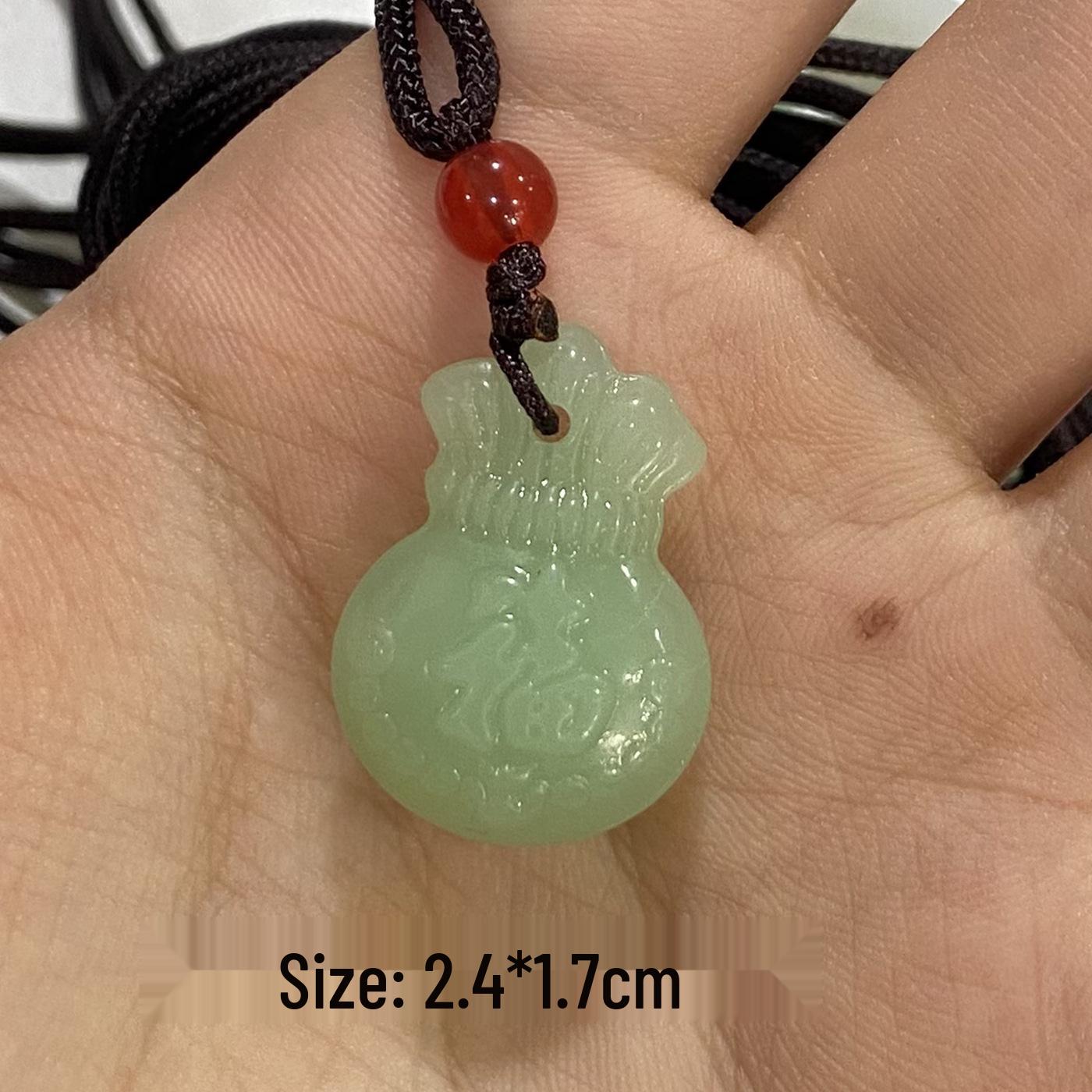 Ethnic Style Imitation Hetian Jade Pendant - Wushi Pai Ping an Kou Ornament.