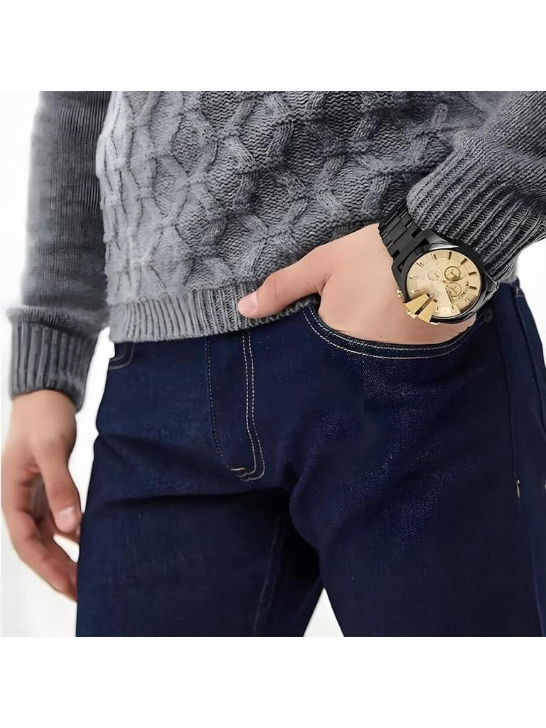Diesel Herren-Quarz-Chronograph, 51-mm-Zifferblatt, Edelstahlarmband, Geeignet für formelle Anlässe DZ4485