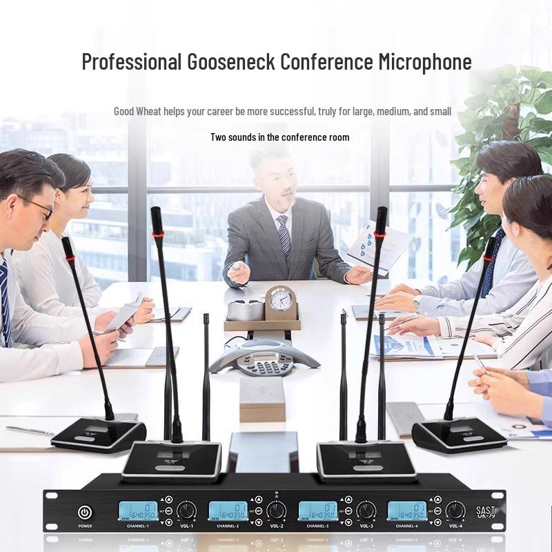 Xianke OK-79 UHF Wireless Conference Microphone Set – One-to-Four Handheld, Gooseneck, and Headset Options with Anti-Howling Technology.
