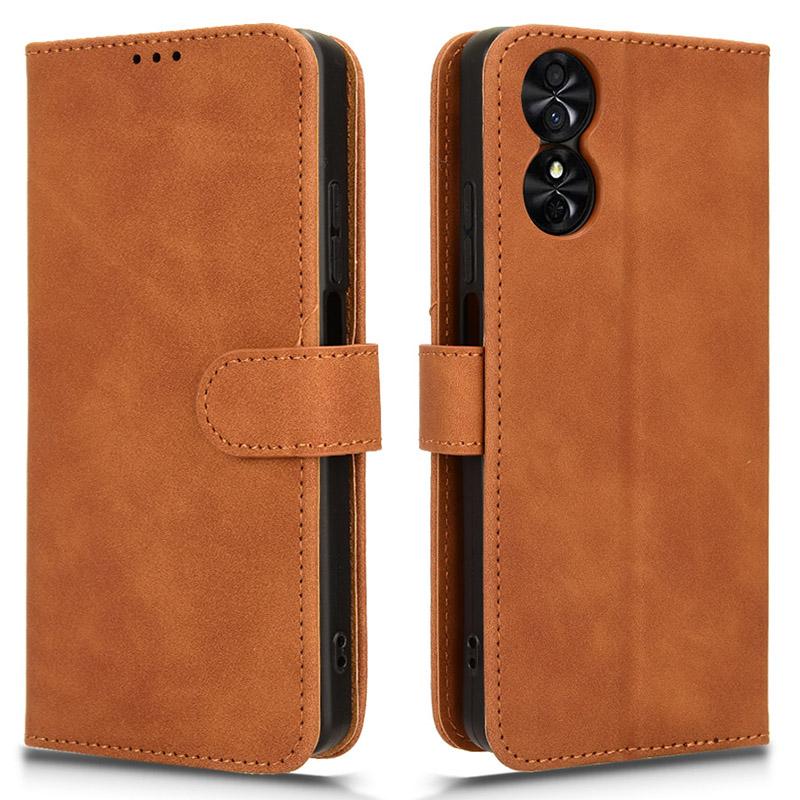 For TCL 50 SE Case PU Leather Folio Stand View Phone Cover Skin-touch