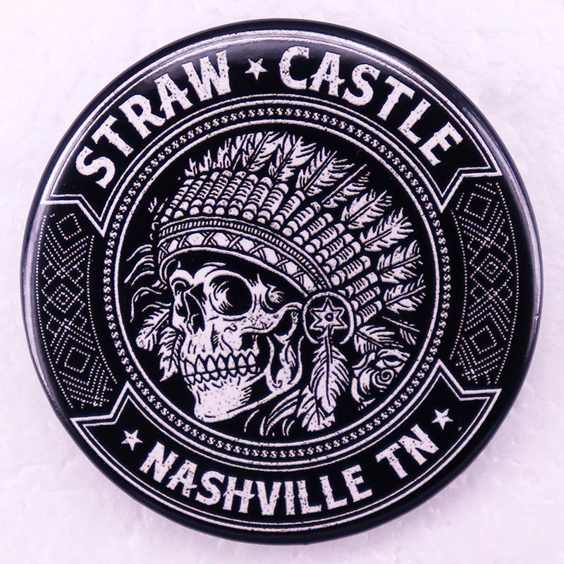 Indian Skull Tin Brooch, Nashville, TN