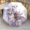 1 PC Automatic Folding Umbrella - Magical Snowy Owl Pattern, Portable & Foldable Design with 8 Ribs, Christmas Birthday Gifts