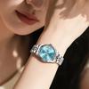 OLEVS Women's Fashion Dress Watch Analog Quartz Waterproof Stainless Steel Two-Tone Silver Strap Blue Dial