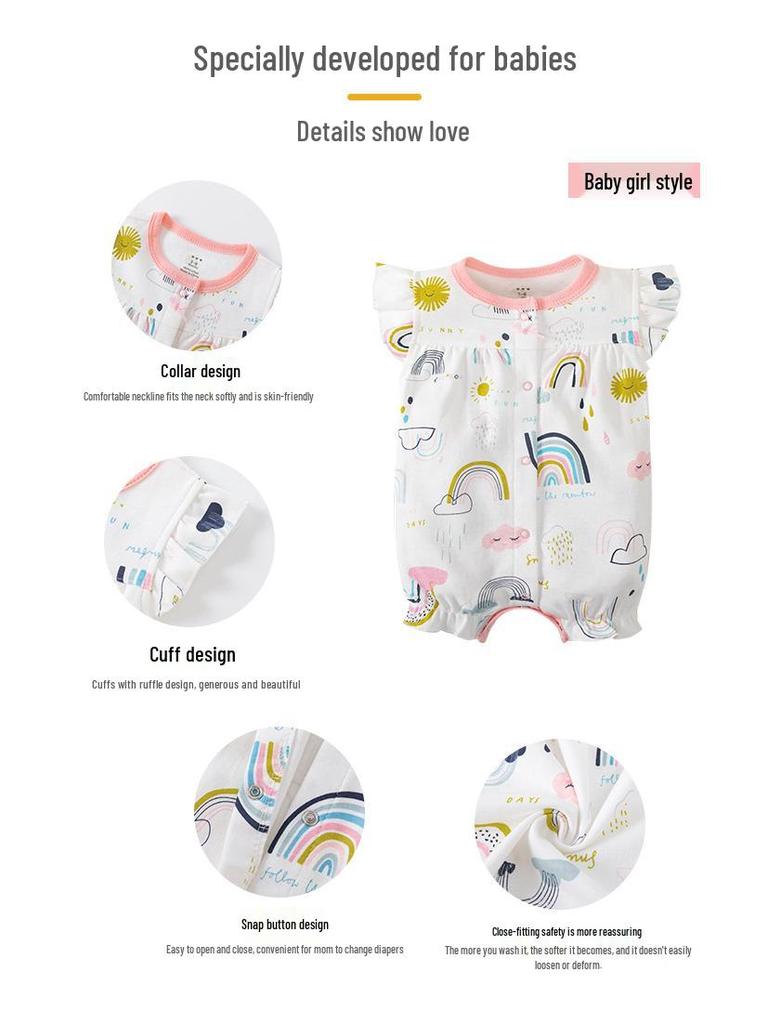 Neugeborener Sommer Lässiger Kurzarm Strampler Body