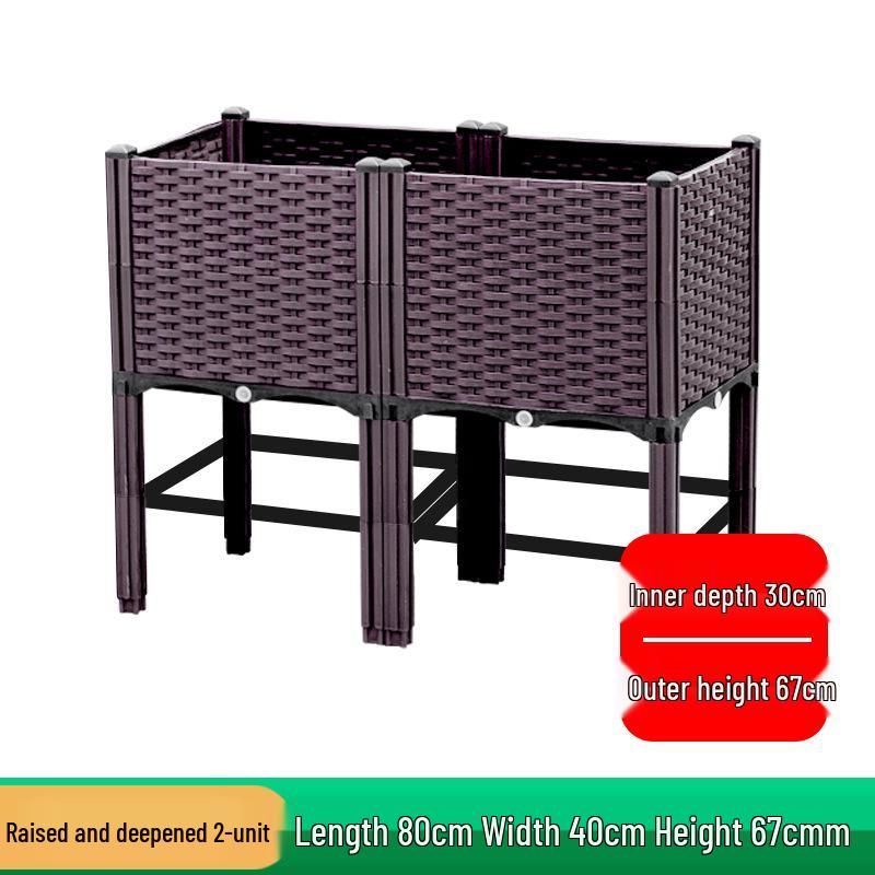 Extra-Large Thickened Raised Plastic Planter for Vegetables - Ideal for Family Rooftop or Balcony Gardening