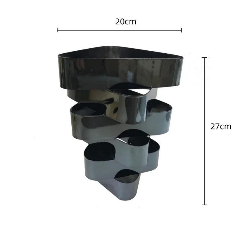 

Металлические поделки Креативная геометрическая ваза неправильной формы Переплетенные аксессуары для цветочной композиции Домашнее украшение чёрный