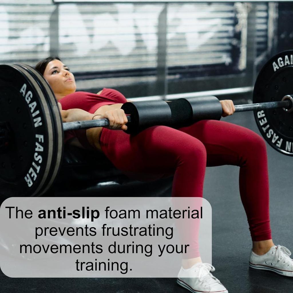 Kniebeugen- & Hüftstoß-Polster für den Beintag - Langhantelpolster für Kniebeugen & Ausfallschritte - Nacken- & Schulterstütze, Po-Training sicher und stabil