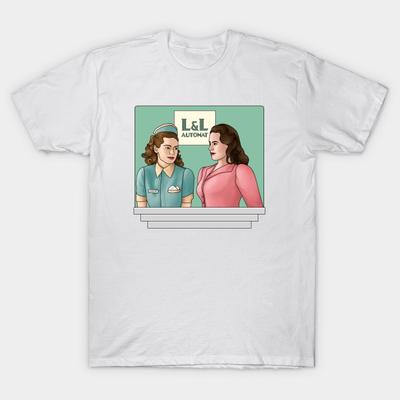 Camiseta Mujer Peggy y Angie en el Automat Harajuku Estampado Kawaii Camiseta Verano Manga Corta Camiseta Femenina Top Tee