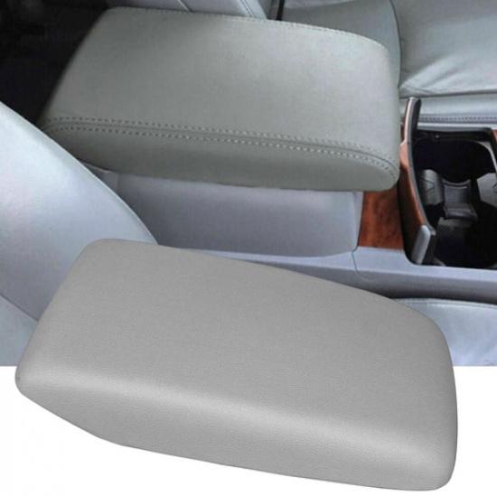 Fit 2008-2013 Toyota Microfiber Highlander Console Lid Center Armrest Cover Grey