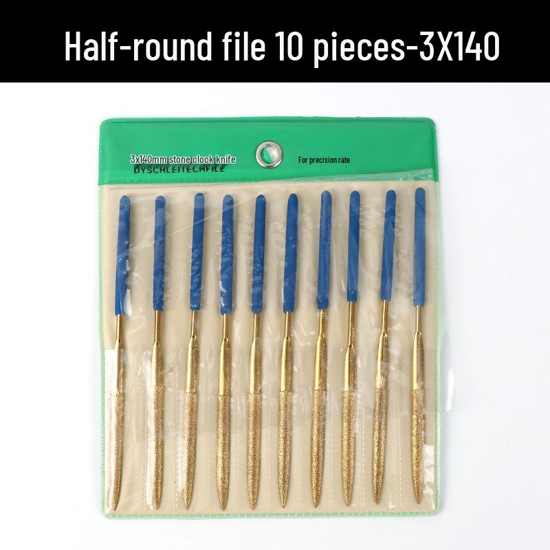 Titanium-Plated Diamond File Set: Flat/Incline with Extra Grade Carborundum for Precision Shaping, Free Shipping