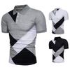 Digital 3D Printed Men'S Polo Shirt Men'S Casual Splicing Color Short Sleeve Shirt