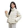Down jacket women's new stand-up collar ribs light short jacket duck down jacket women