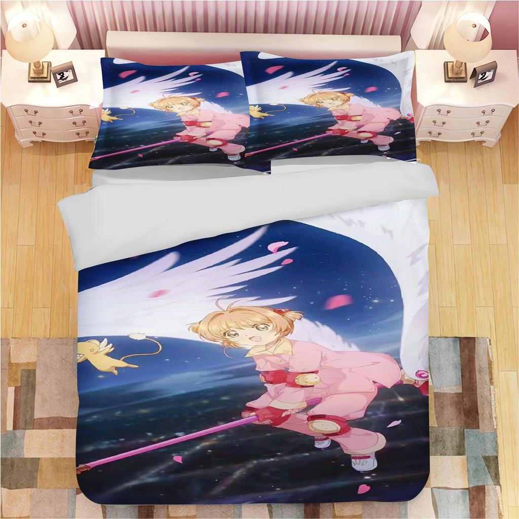 Cardcaptor Sakura Anime Printed Pillowcase Set for Adults and Children Duvet Cover Comforter Home Fashion Boys Girls 3D Bedding